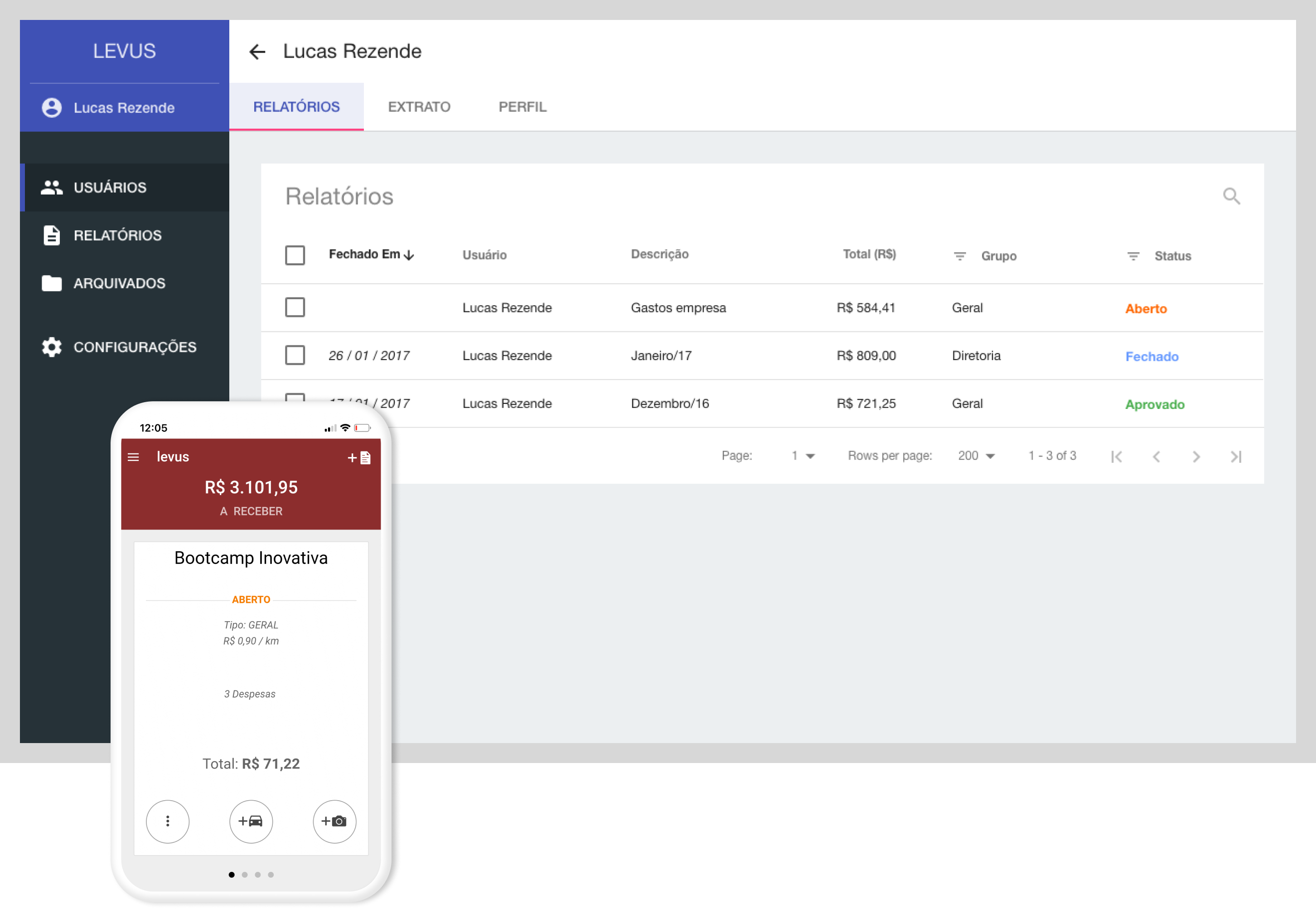 levus app and webapp